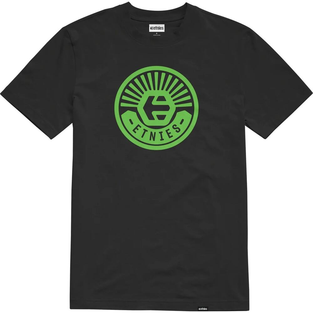 Etnies Men's T-Shirt Wheel Well Short Sleeve Crewneck Tee in Black